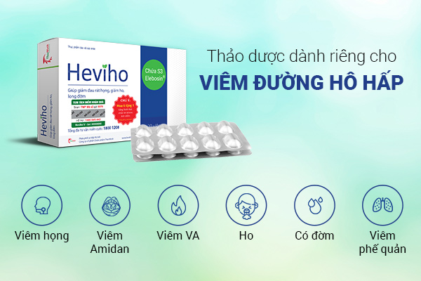 Viên uống Heviho - Hỗ trợ giảm đau rát họng, giảm ho, long đờm