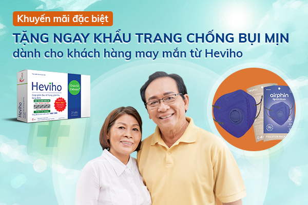 Tặng ngay khẩu trang chống bụi mịn Airphin cho khách hàng Heviho